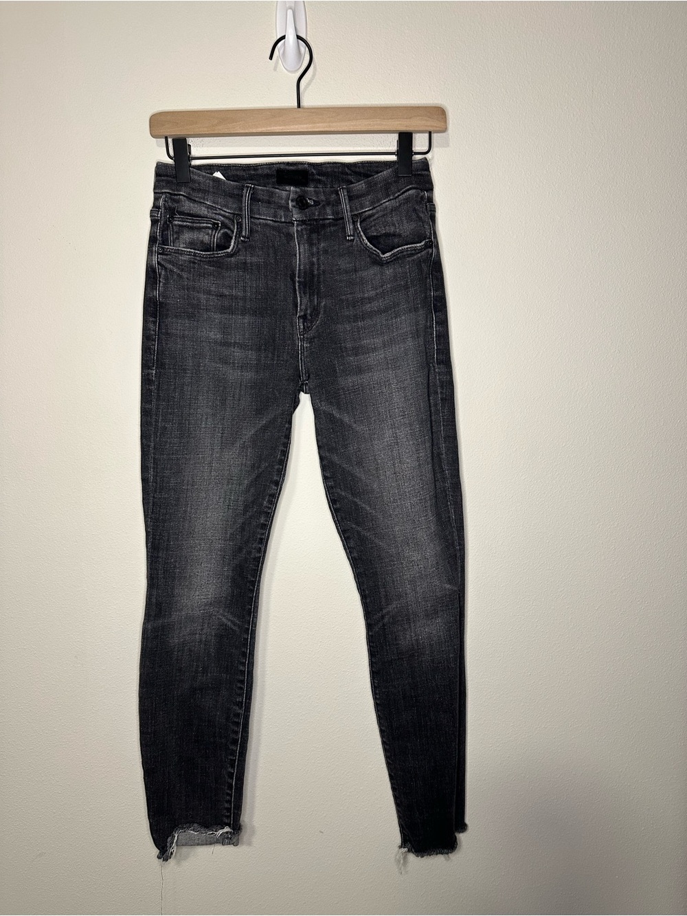 Mother the looker ankle fray stargazing wash skinny jeans cotton stretch size 25 - Picture 3 of 11